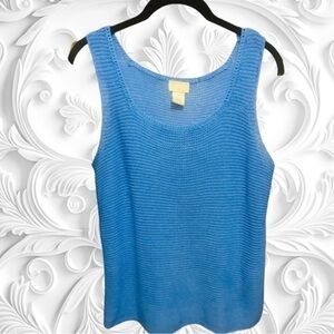 Sigrid Olsen Sport Blue Knit Sweater Tank/Vest Top Size Medium